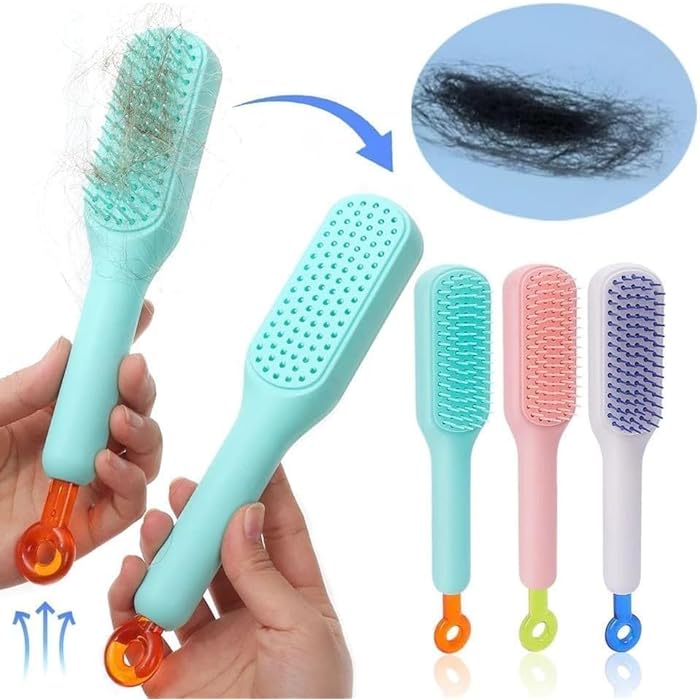 Detangling Brush Self Cleaning Hair Brush for Women and Men, Zipper Hair Brush for Easy Hair Extraction - Image 4
